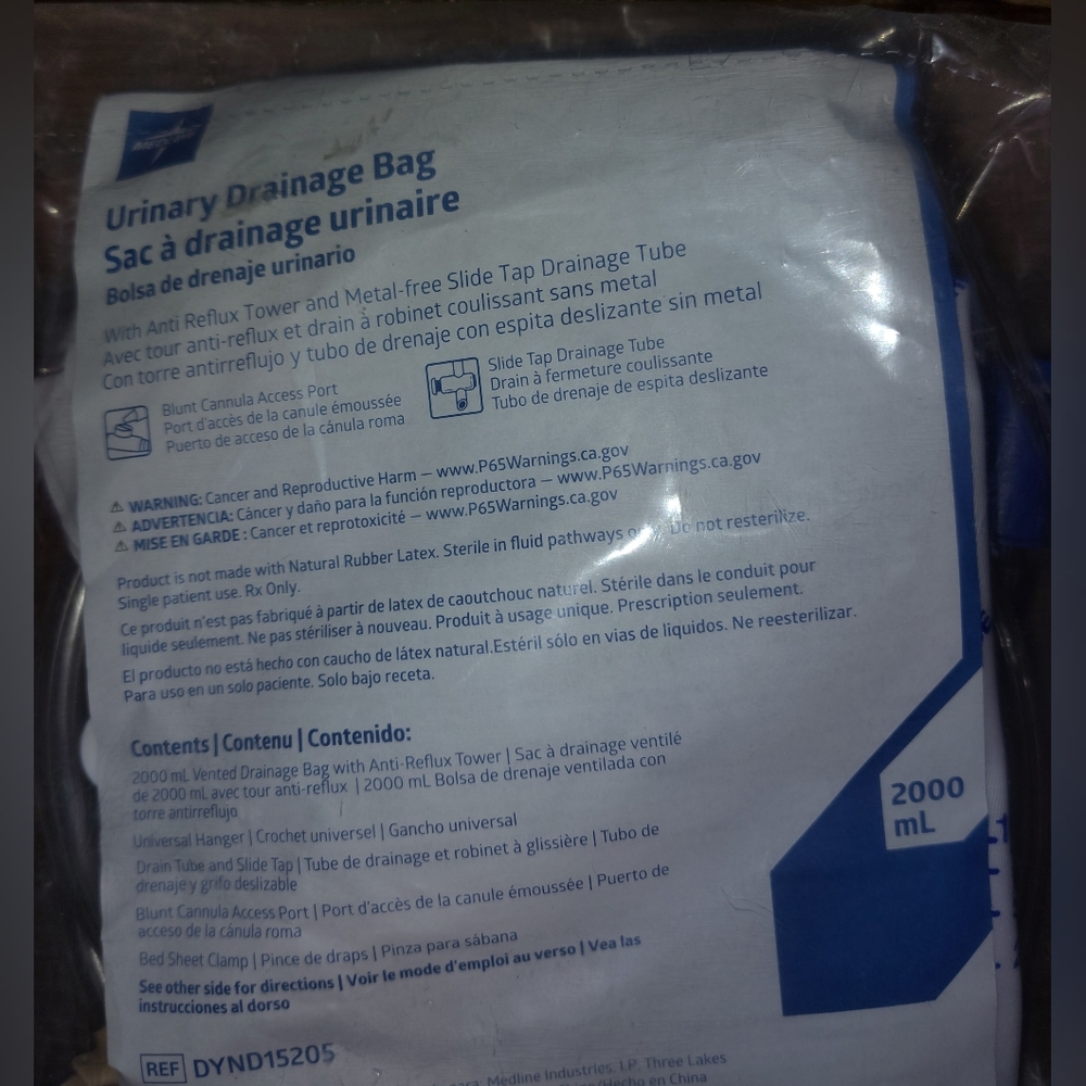 NEW Urinary Drainage Bag with Anti-Reflux Tower